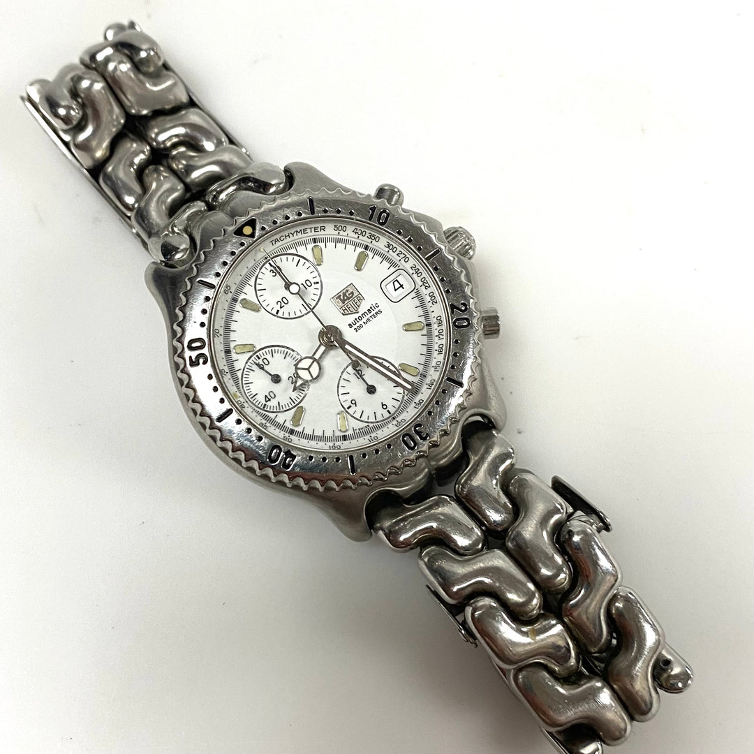 m887 vintage TAG Heuer S/el (Sports Elegance) Automatic Chronograph Wrist Watch
