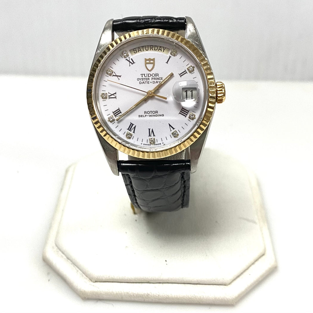 m888 Vintage Tudor Oyster Prince Date+Day Model 94613 Stainless Wrist Watch
