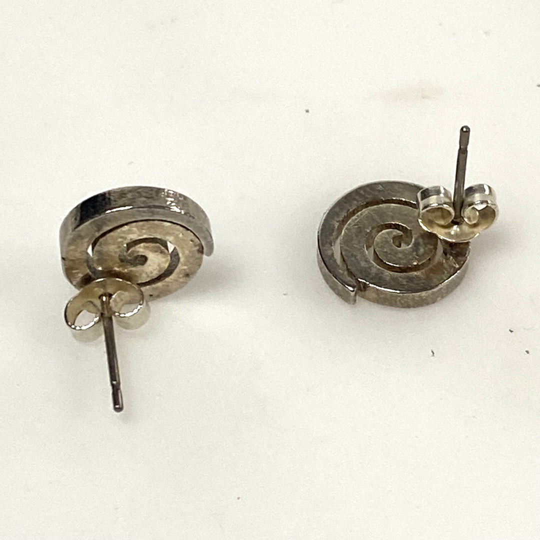 m901 Vintage Newbridge Sterling Silver Celtic Spiral Swirl Design Tara Earrings