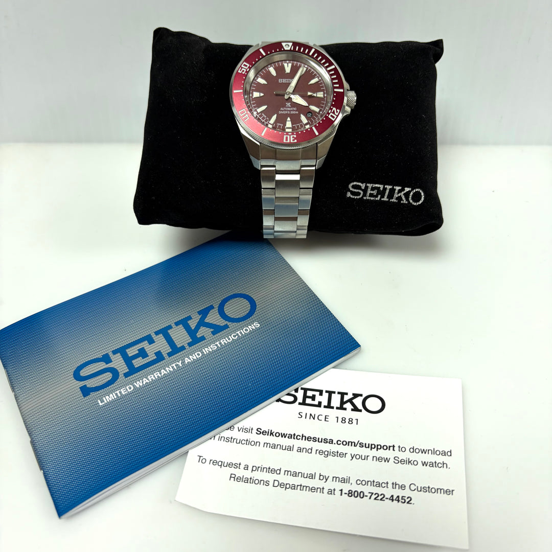 m902 Seiko Prospex "Red Samurai" Diver Men's Wrist Watch Automatic Japan Mov't