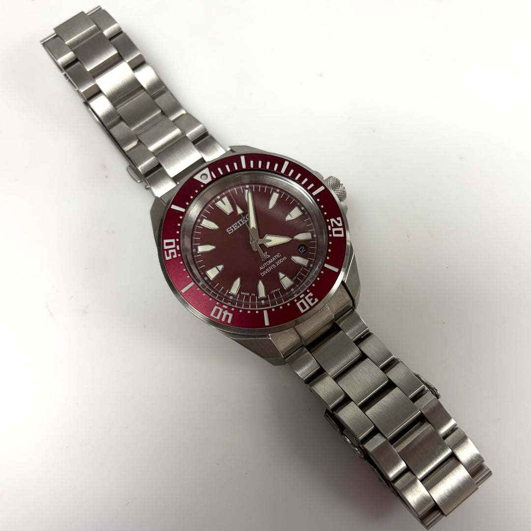 m902 Seiko Prospex "Red Samurai" Diver Men's Wrist Watch Automatic Japan Mov't