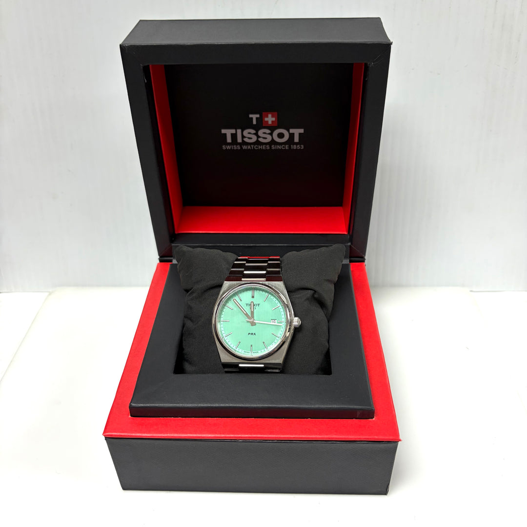 m903 Tissot PRX Swiss Quartz Mint Green Dial Stainless Steel Men's Wrist Watch