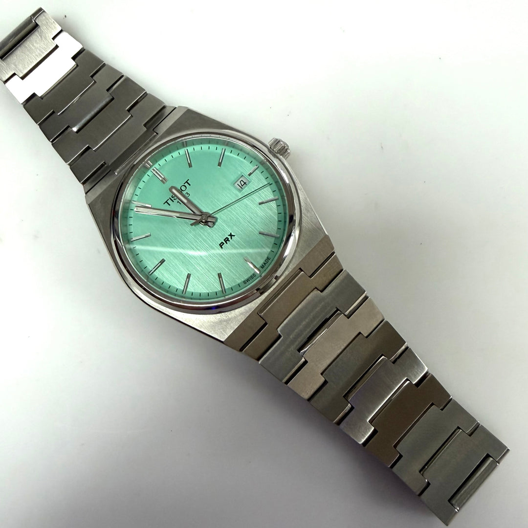 m903 Tissot PRX Swiss Quartz Mint Green Dial Stainless Steel Men's Wrist Watch