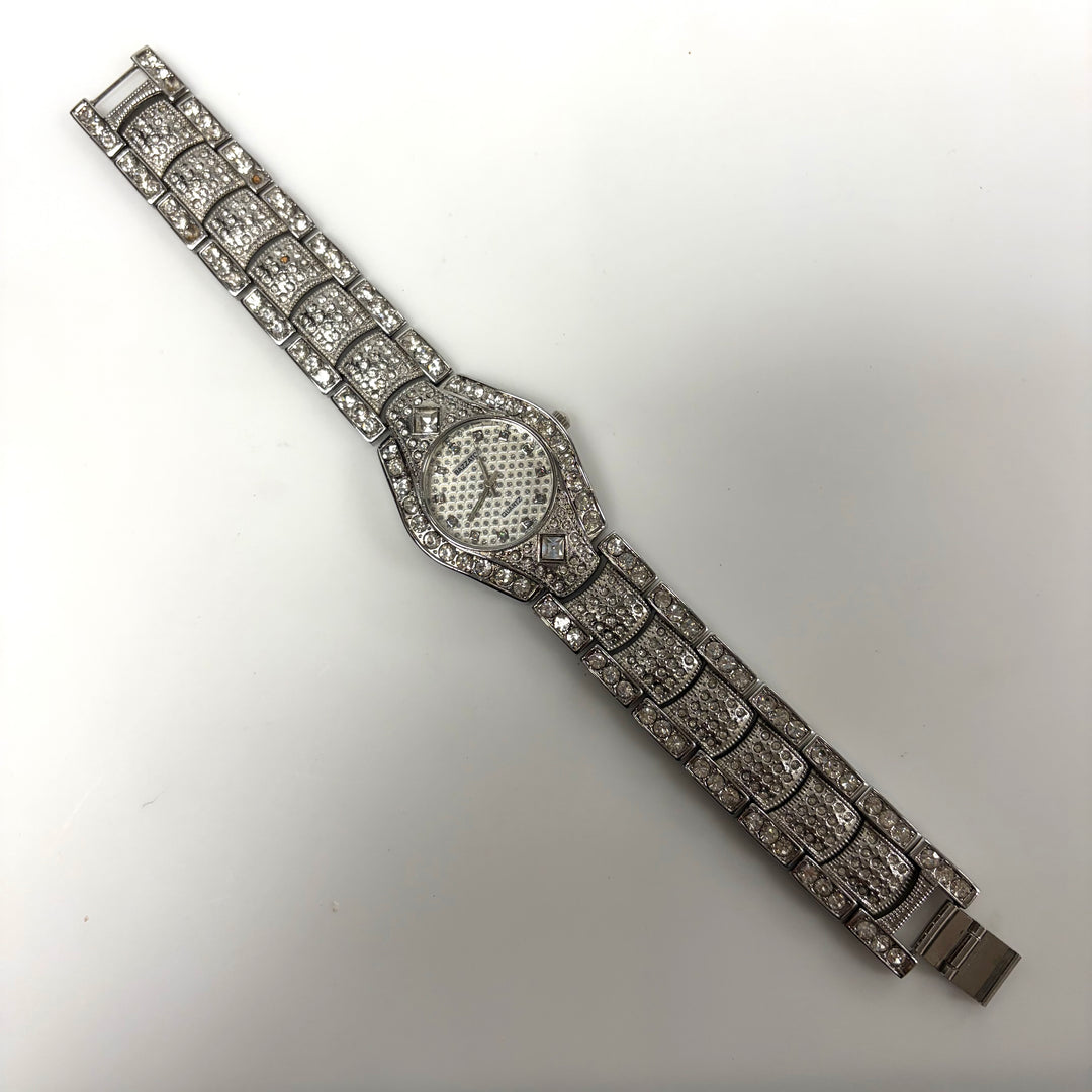m924 Vintage Bazzato Quartz Cocktail Dress Women's Wrist Watch  "iced out" Style