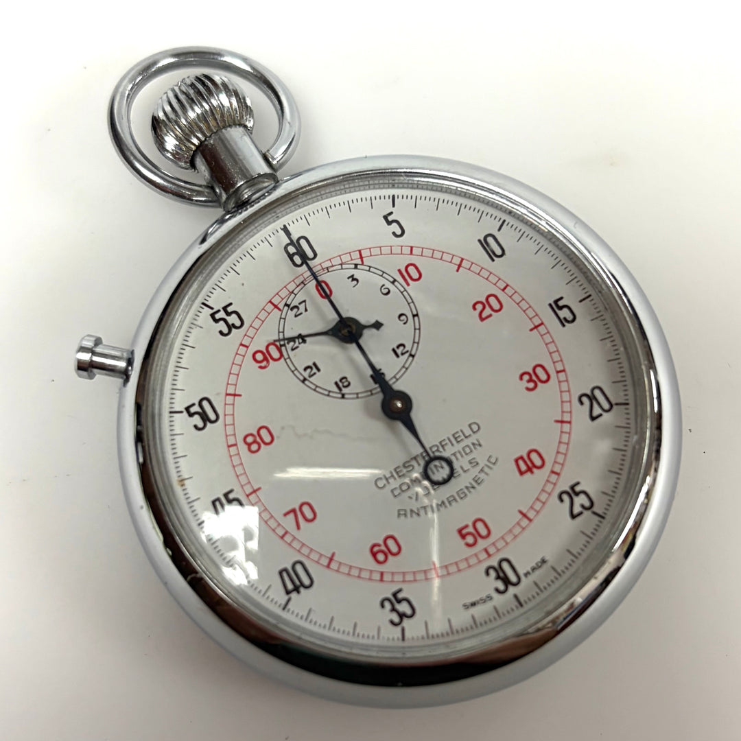 m925 Vintage Chesterfield Dolmy Mechanical Wind-up Stopwatch Swiss-made Movement