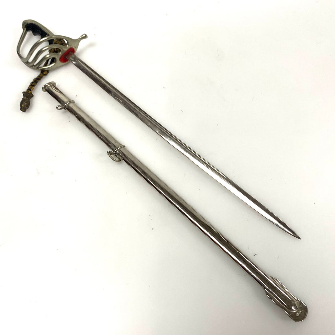 m928 Vintage Miniature Scottish Basket-Hilted Sword and Scabbard Letter Opener