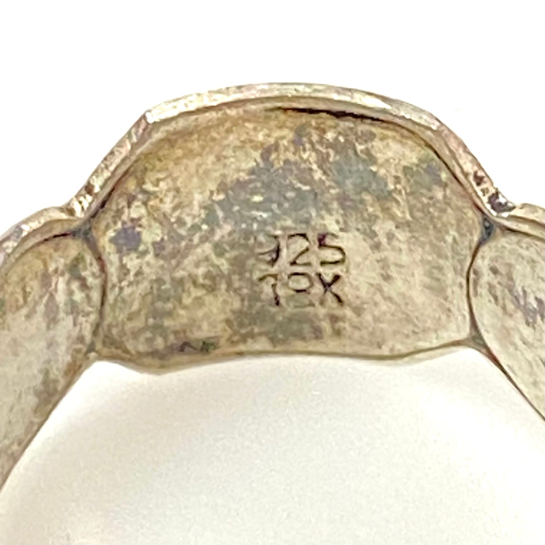 m938 Vintage Sterling Silver 18K Gold Adjustable Bypass Style Band Ring Size 6.5