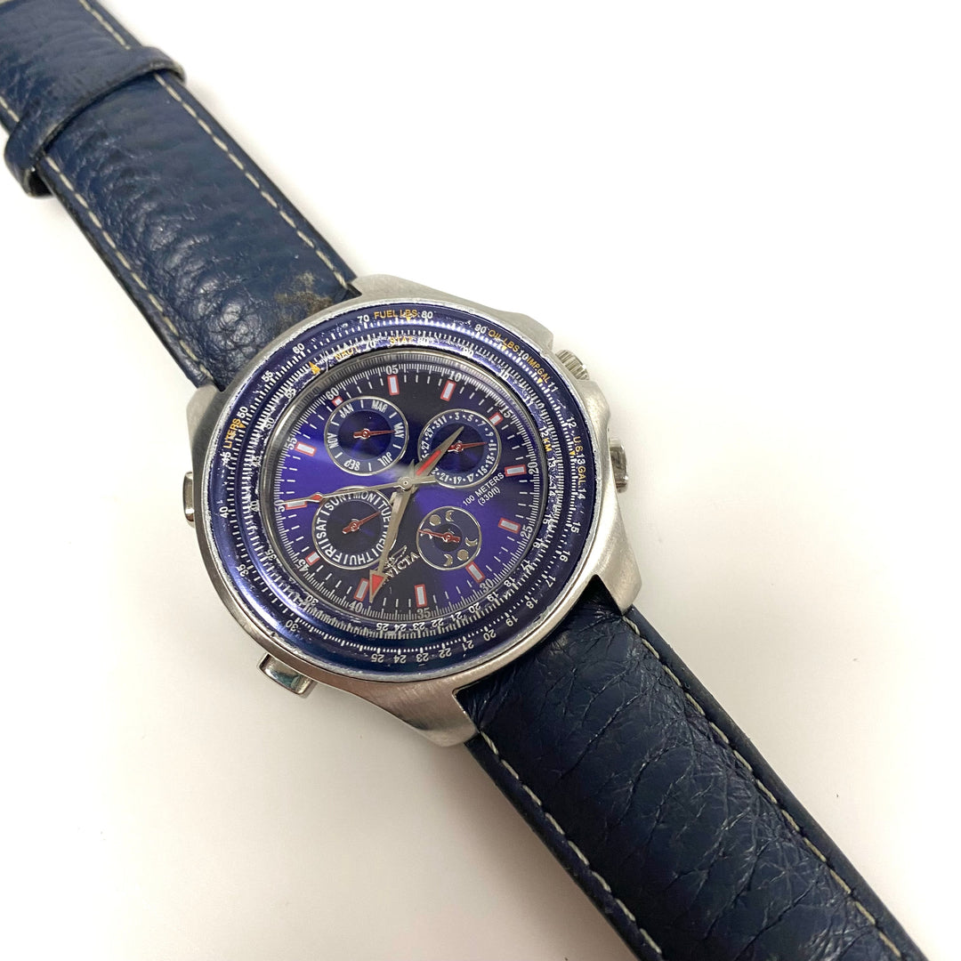 m943 Vintage Invicta Multi-Function Advanced Tracking Pilot Wrist Watch M#3062
