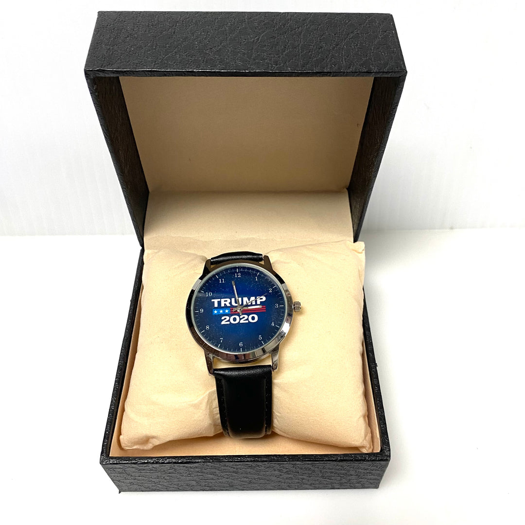 m956 Donald Trump Presidential Campaign Wrist Watch "TRUMP 2020" Silver Tone