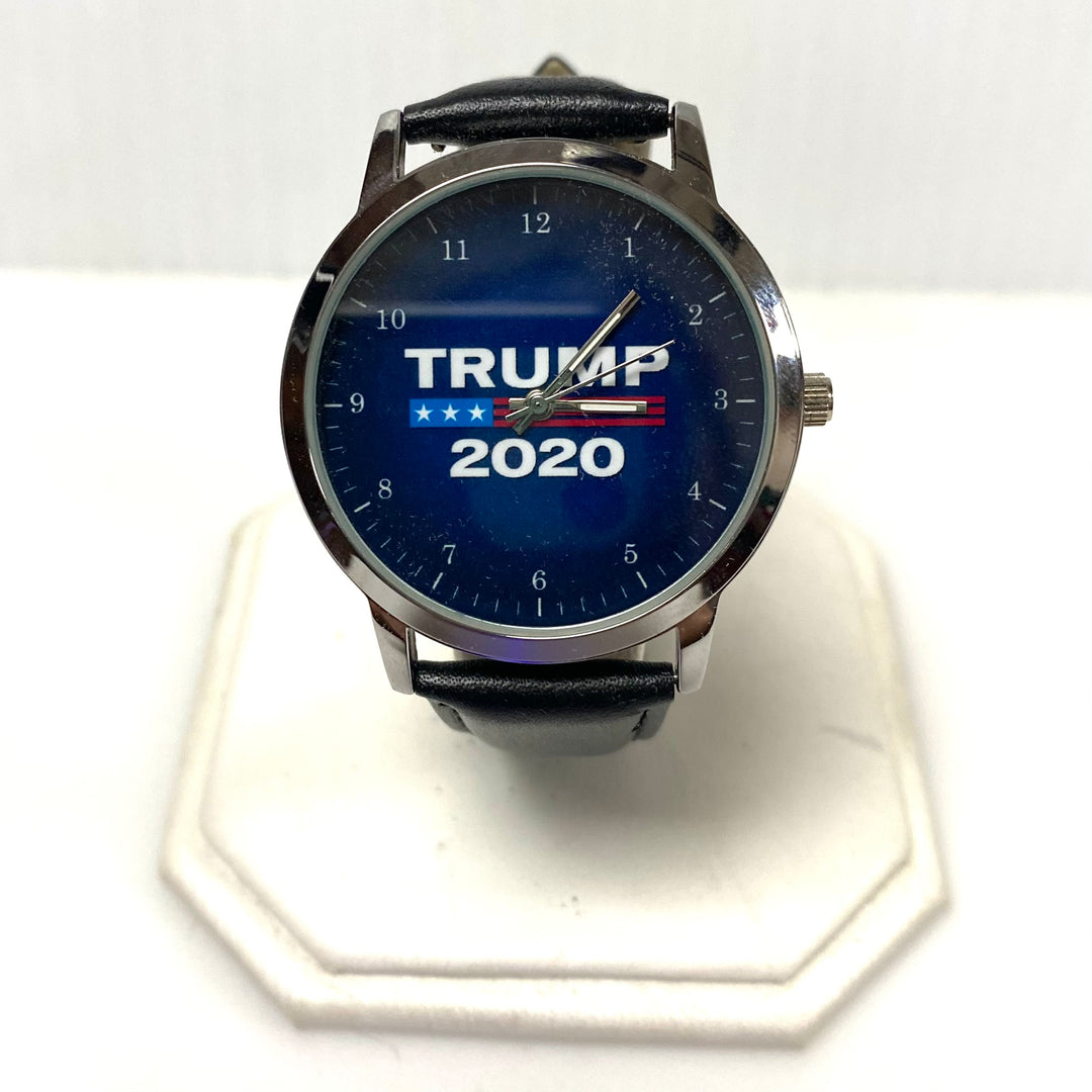 m956 Donald Trump Presidential Campaign Wrist Watch "TRUMP 2020" Silver Tone