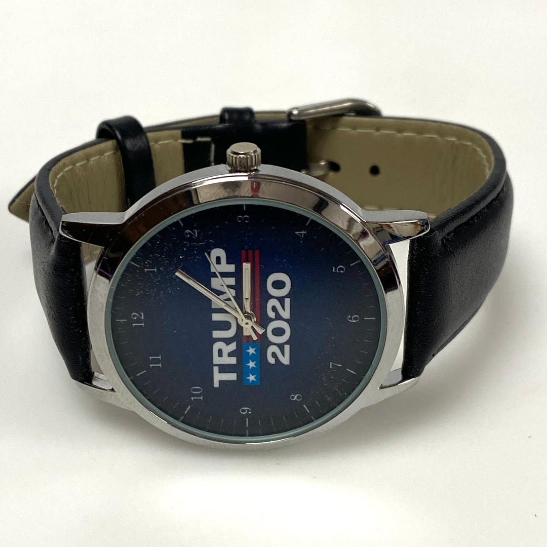 m956 Donald Trump Presidential Campaign Wrist Watch "TRUMP 2020" Silver Tone