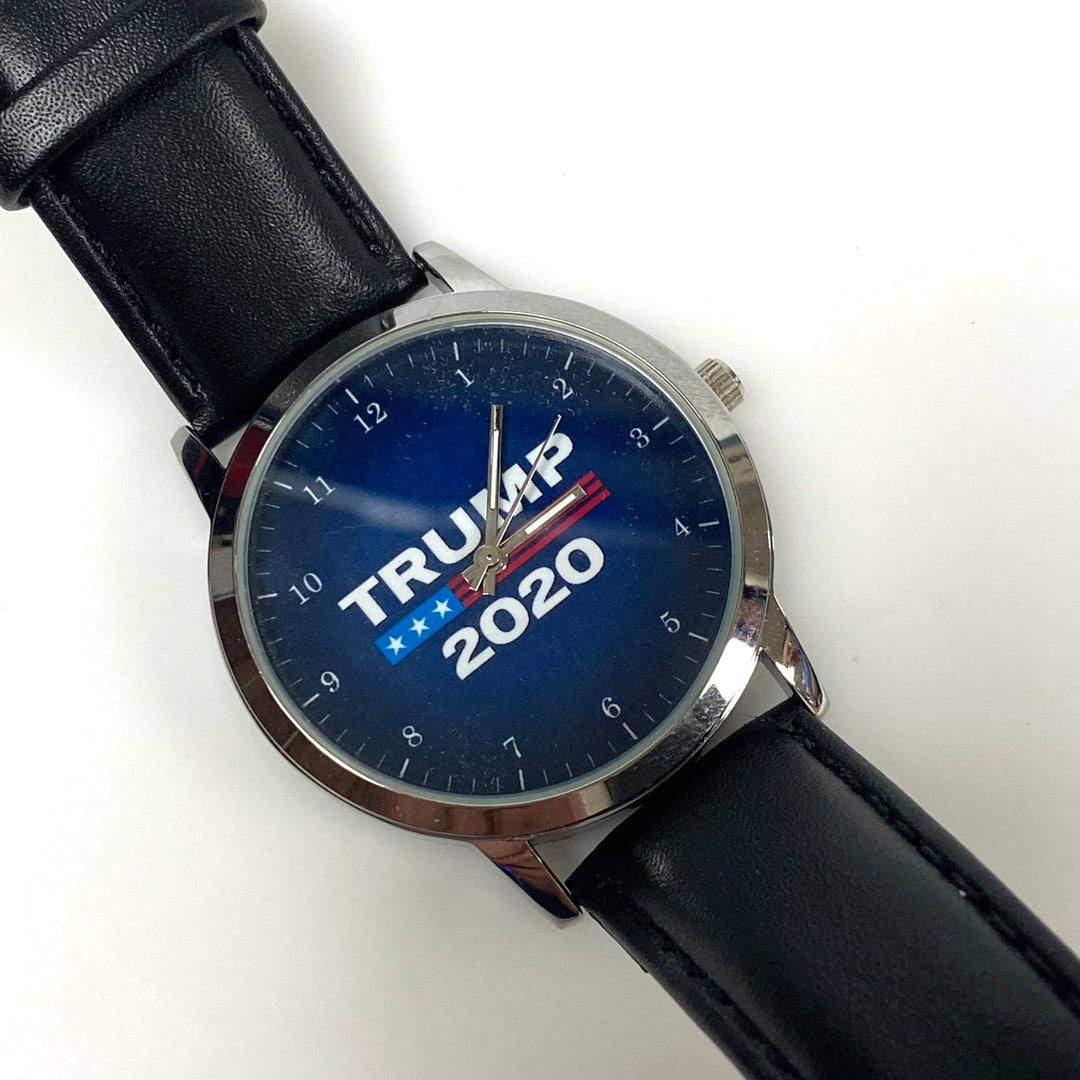 m956 Donald Trump Presidential Campaign Wrist Watch "TRUMP 2020" Silver Tone
