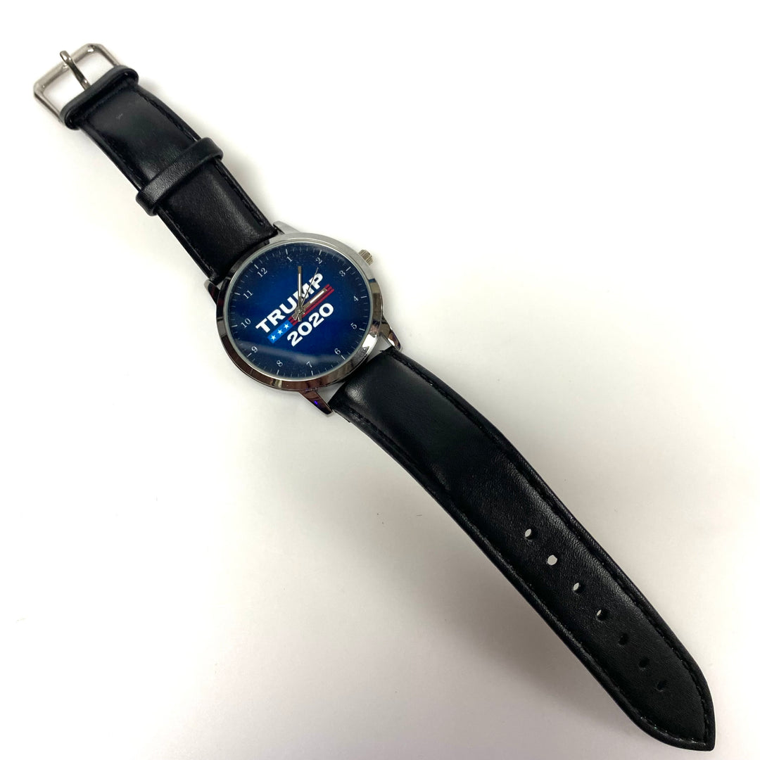 m956 Donald Trump Presidential Campaign Wrist Watch "TRUMP 2020" Silver Tone