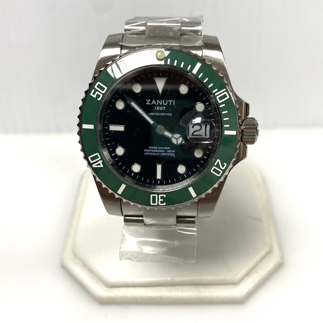 m957 Zanuti Diver Pro Sports Men's Wrist Watch "Starbucks" Design