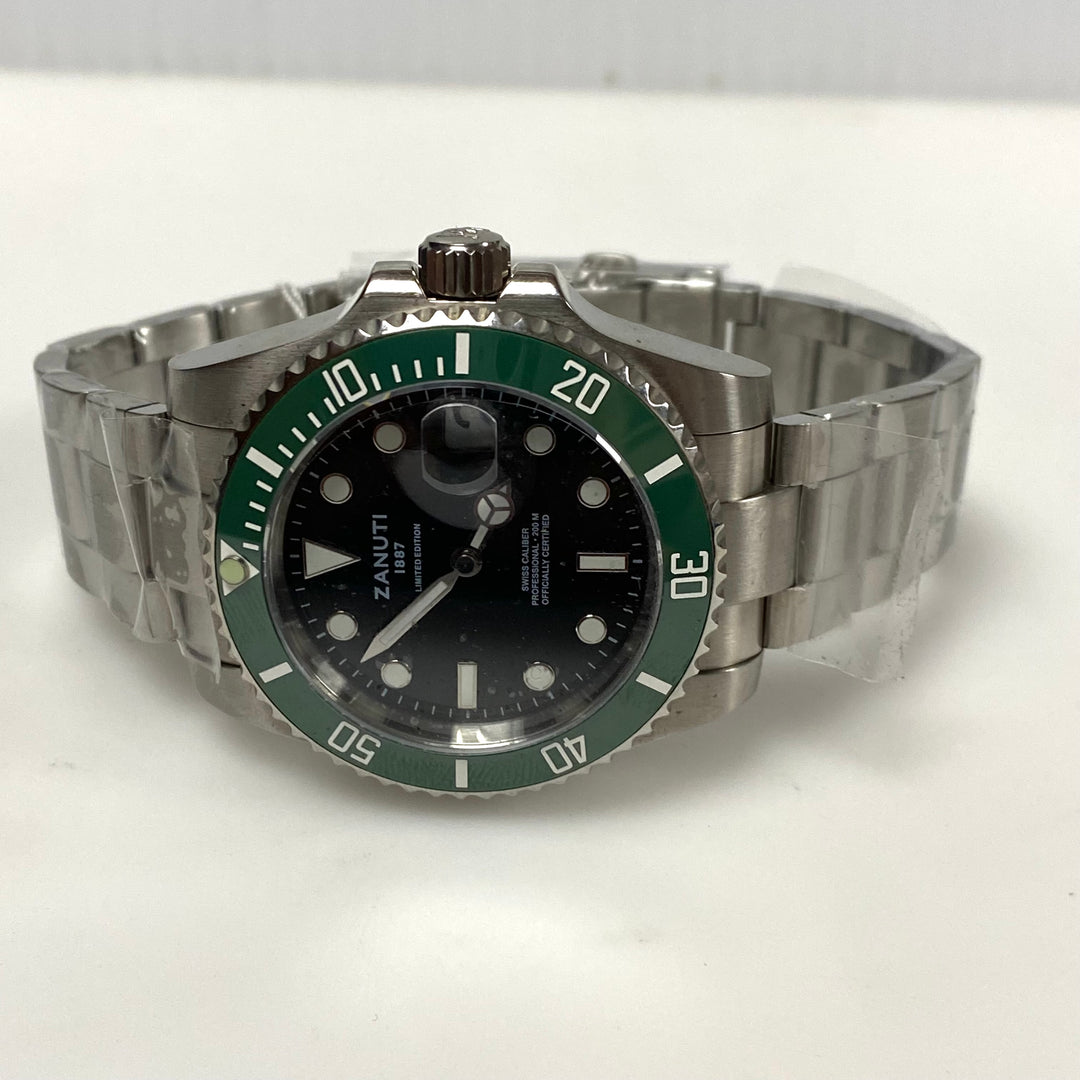 m957 Zanuti Diver Pro Sports Men's Wrist Watch "Starbucks" Design