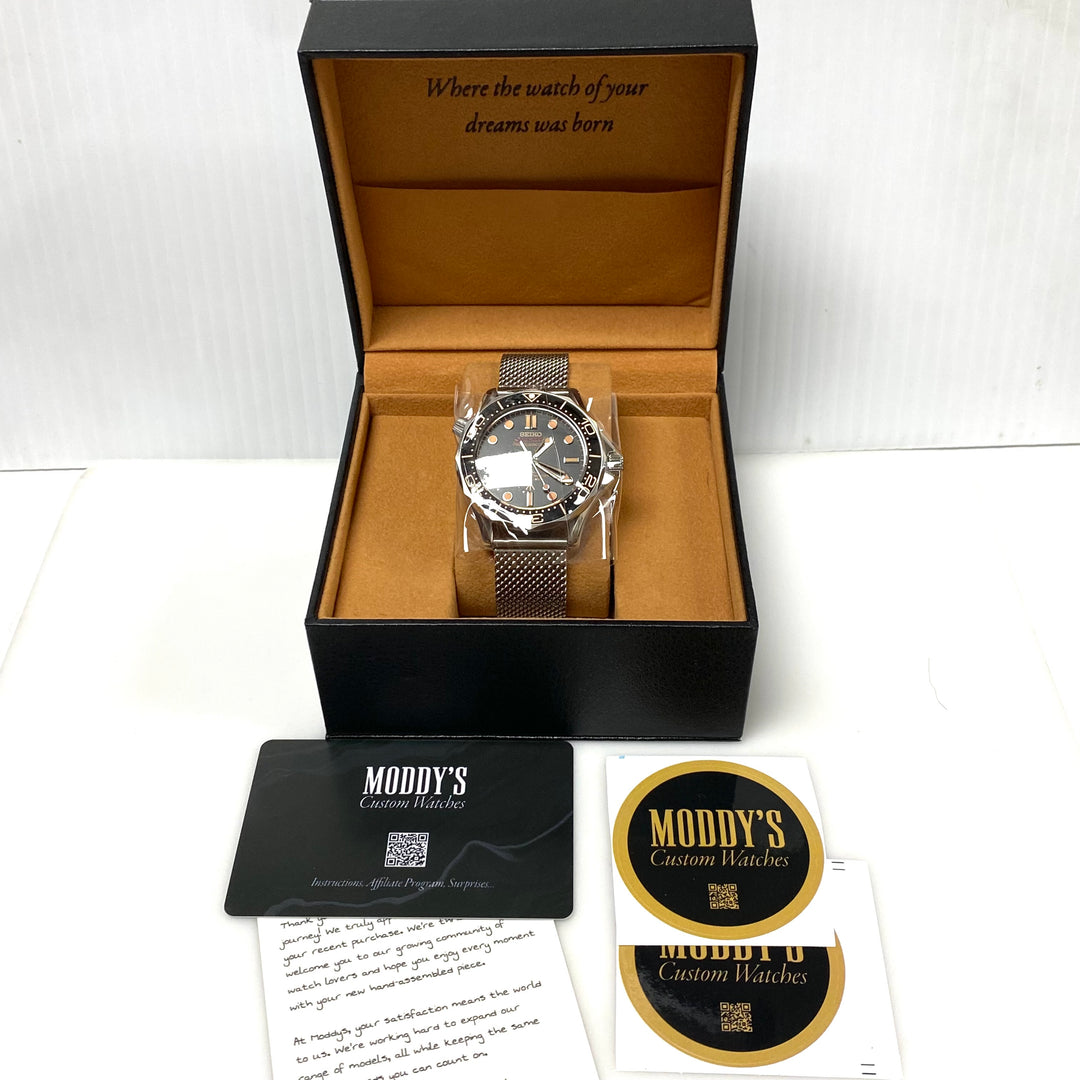 m960 Custom Seiko Seamaster Mod "No Time To Die" Edition James Bond Wrist Watch