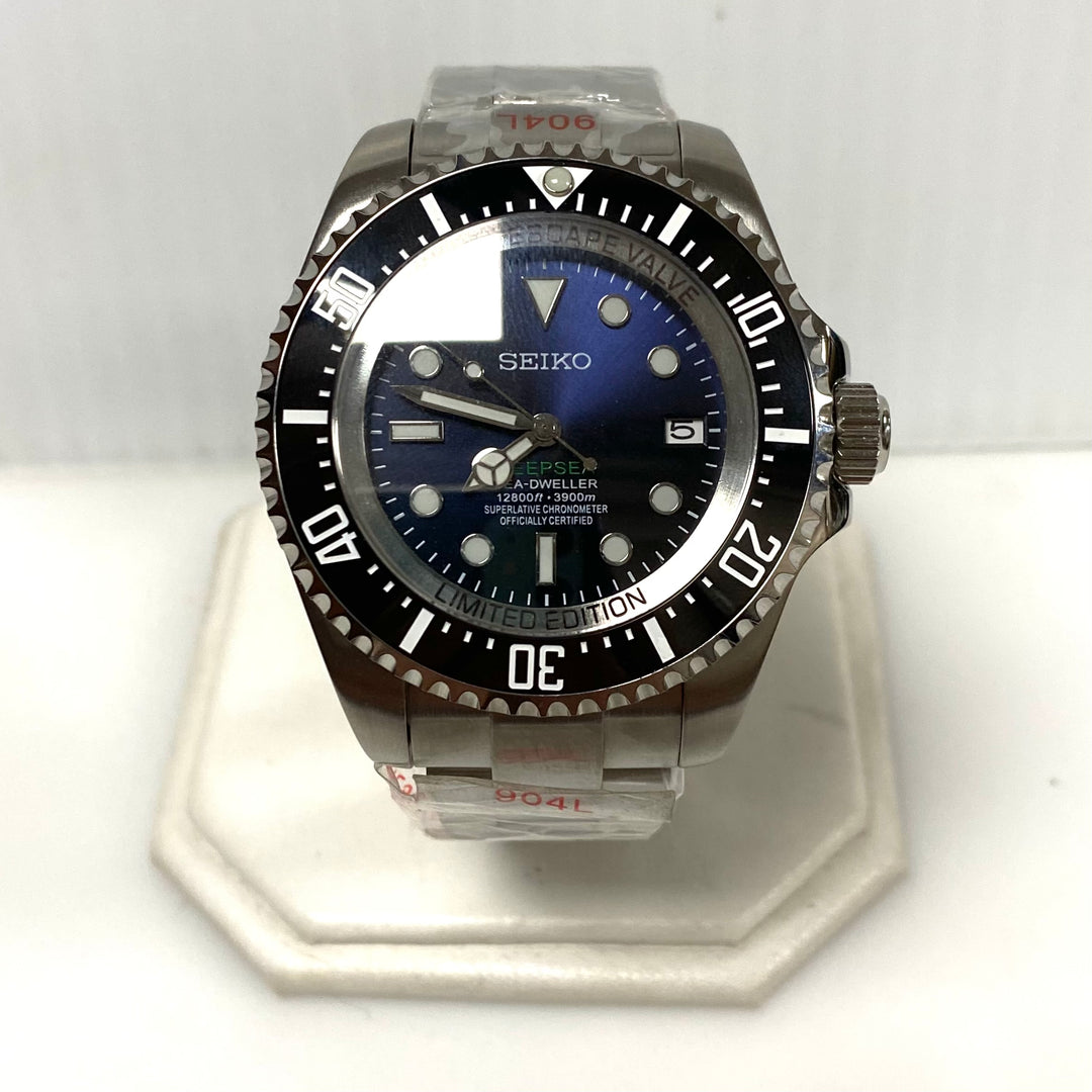 m961 Seiko Mod "Oyster Deepsea Sea-Dweller" 12800ft Stainless Steel Wrist Watch
