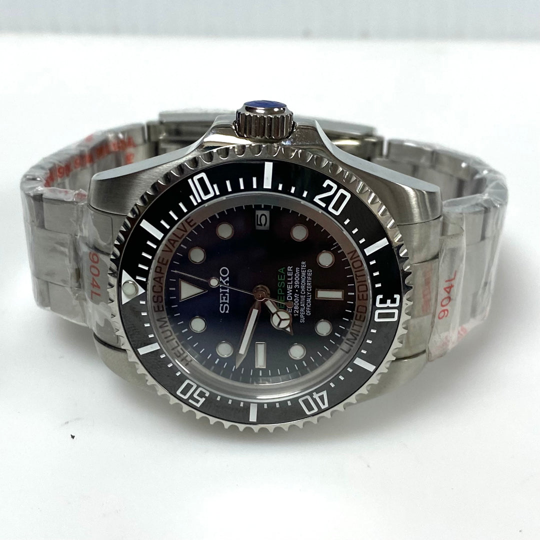 m961 Seiko Mod "Oyster Deepsea Sea-Dweller" 12800ft Stainless Steel Wrist Watch