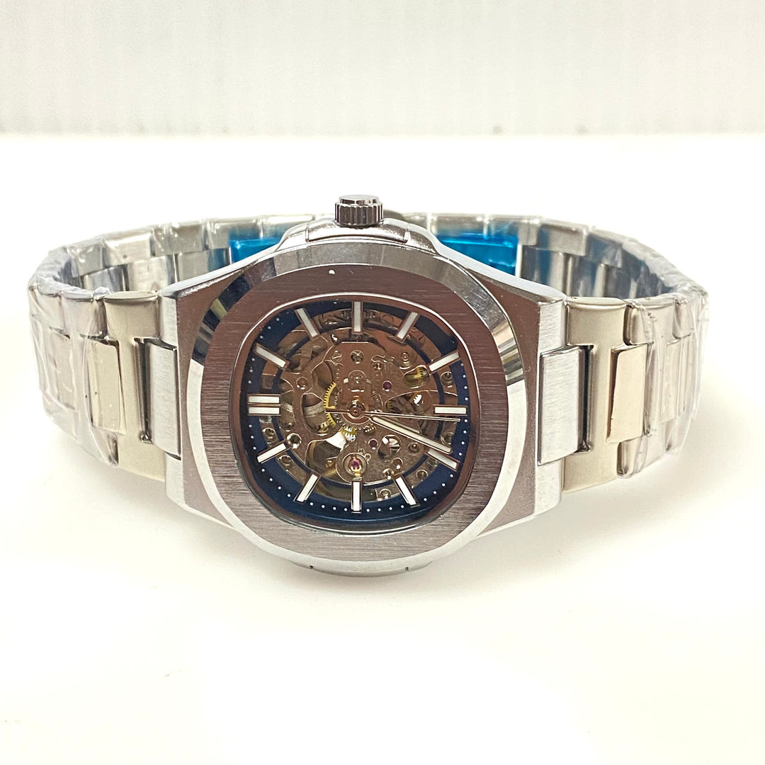 m973 ZEPH Egeo Blue stainless steel skeleton automatic men's wrist watch
