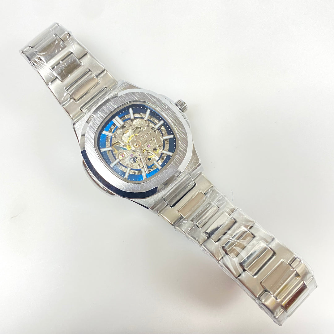m973 ZEPH Egeo Blue stainless steel skeleton automatic men's wrist watch
