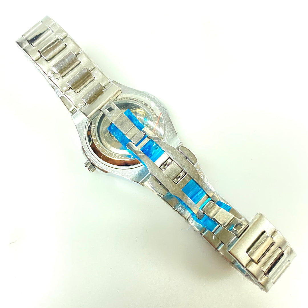 m973 ZEPH Egeo Blue stainless steel skeleton automatic men's wrist watch