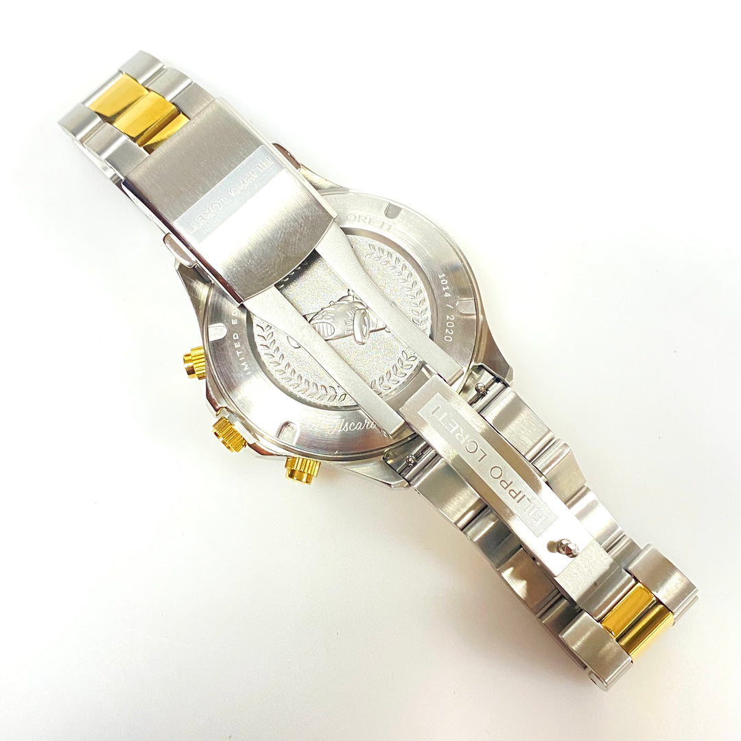 m978 Filippo Loreti Ascari Two Tone White Link Chronograph men wrist watch