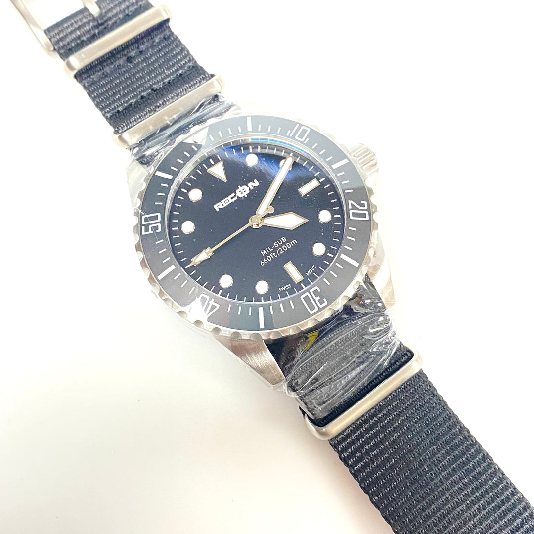 m980 Recon Mil-Sub Tactical Dive "Maxi Dial" layout Stainless Men's Wrist Watch