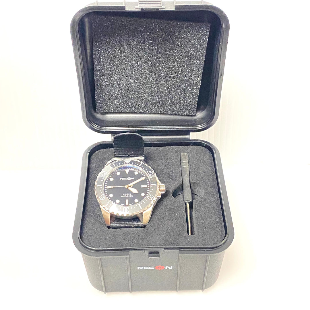 m980 Recon Mil-Sub Tactical Dive "Maxi Dial" layout Stainless Men's Wrist Watch