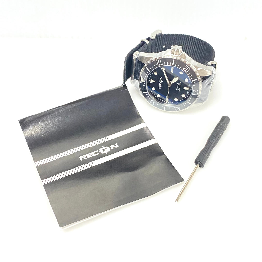 m980 Recon Mil-Sub Tactical Dive "Maxi Dial" layout Stainless Men's Wrist Watch