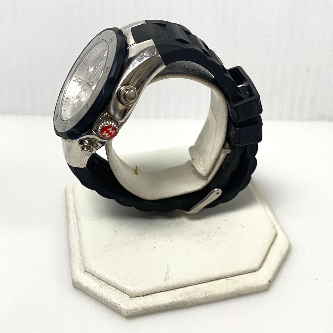 m987 Michele Tahitian Jelly Bean Chronograph Wrist Watch Silver Tone Dial