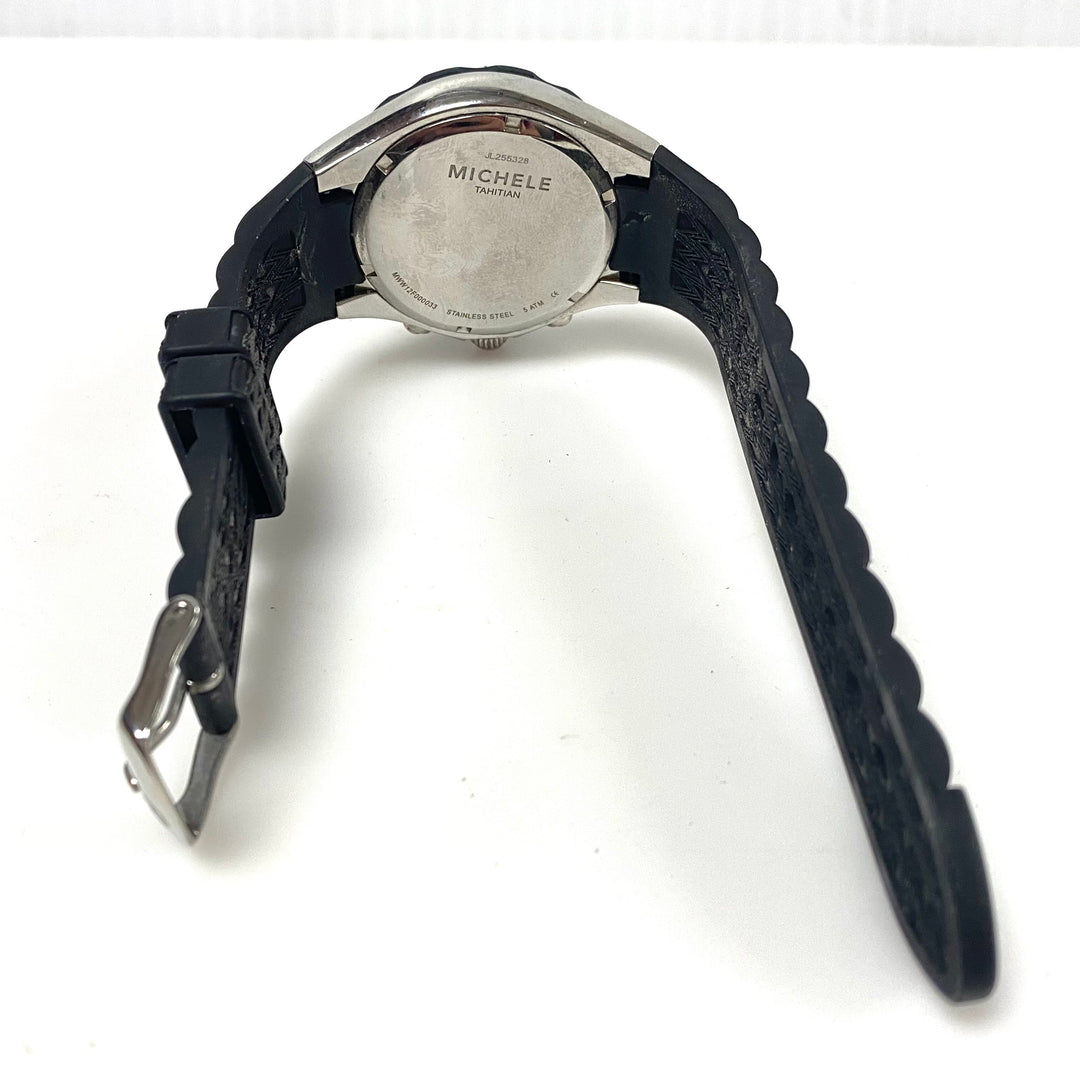 m987 Michele Tahitian Jelly Bean Chronograph Wrist Watch Silver Tone Dial