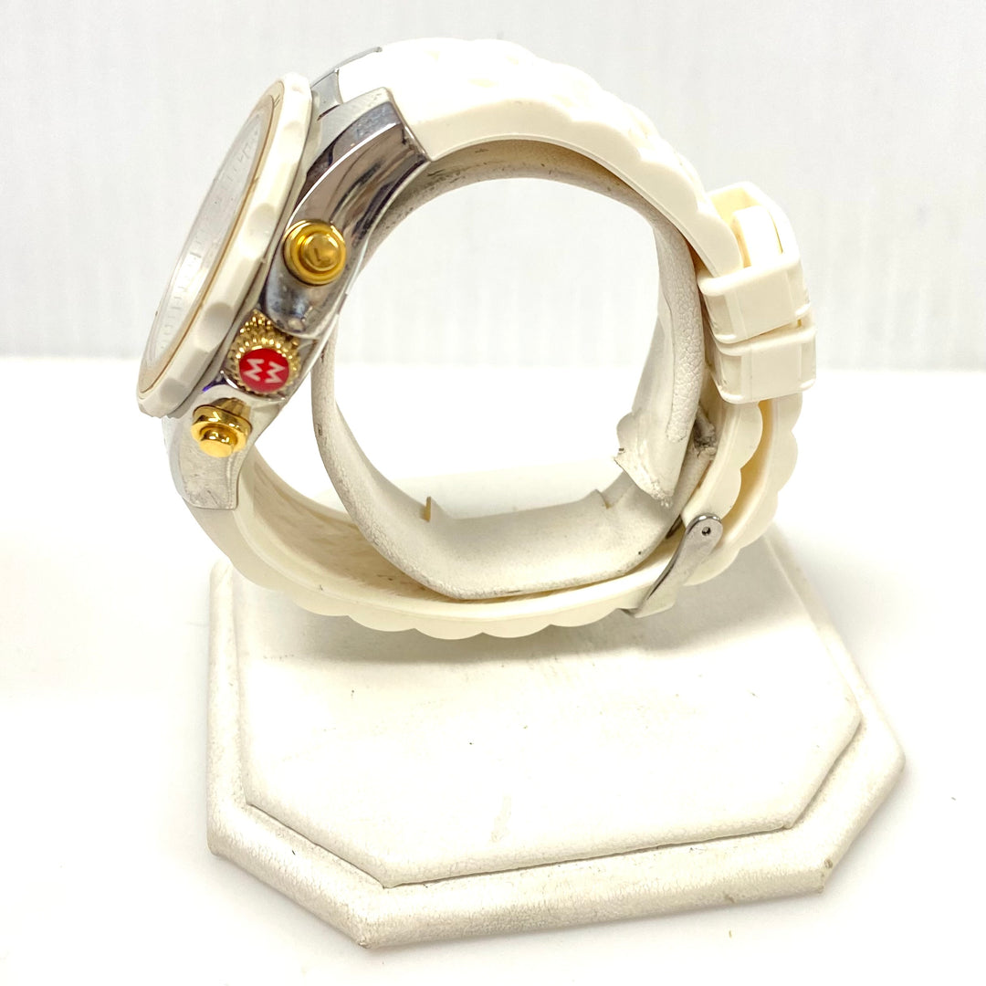 m988 Michele Tahitian Jelly Bean Chronograph Wrist Watch Gold Tone Dial