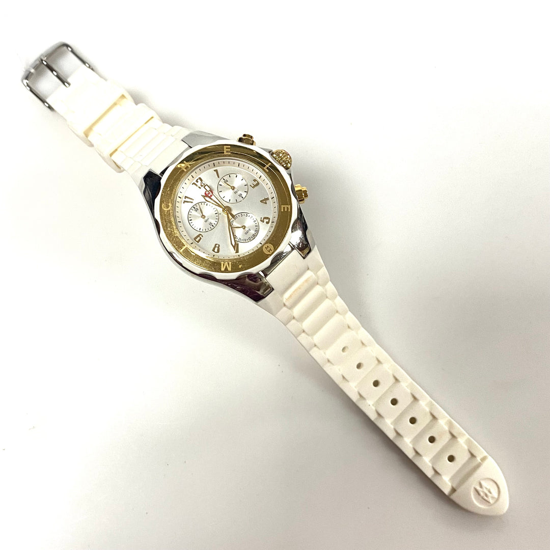 m988 Michele Tahitian Jelly Bean Chronograph Wrist Watch Gold Tone Dial