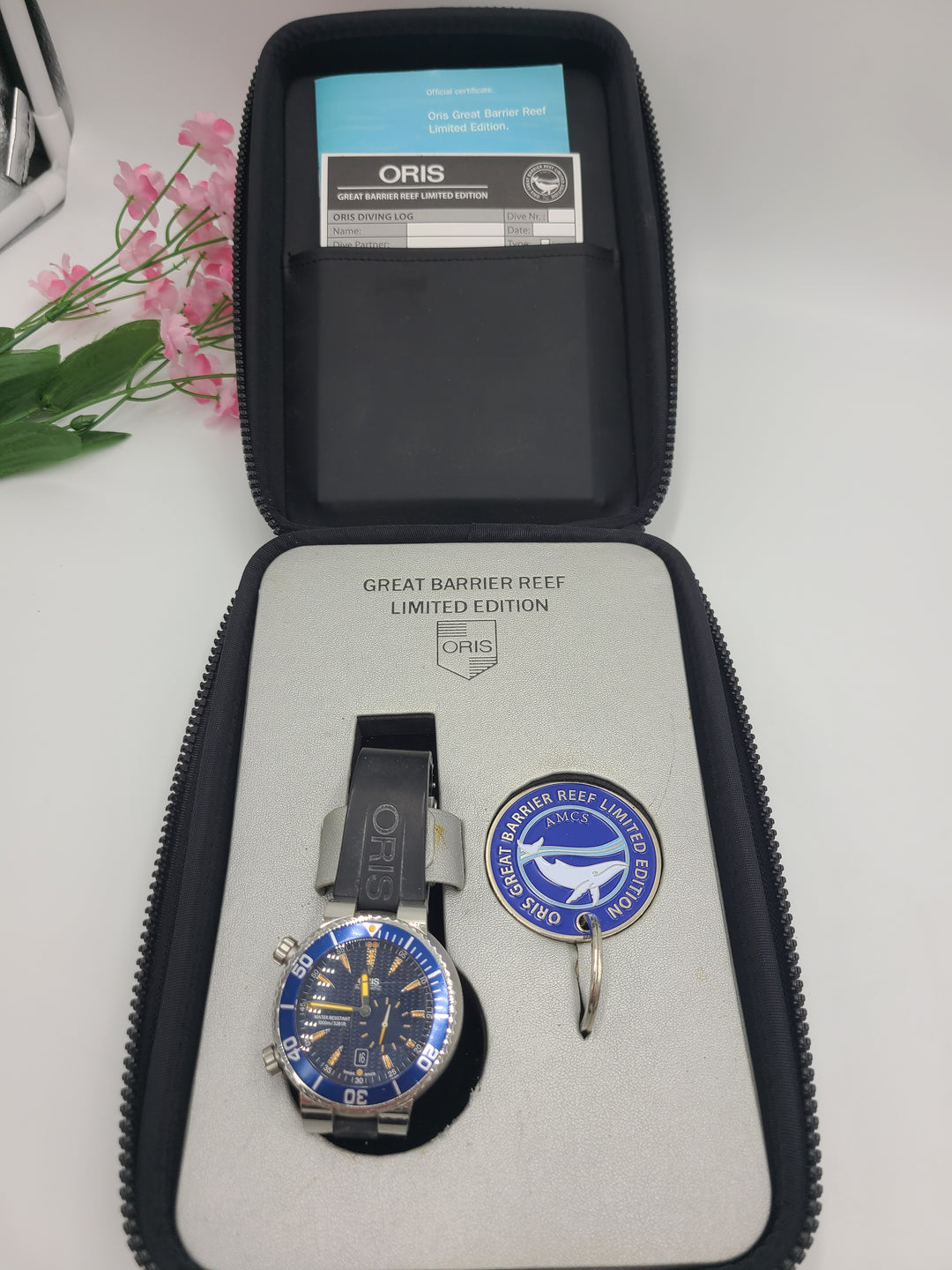 k752 Stylish Men's Great Barrier Reef Limited Edition Oris Automatic Wristwatch