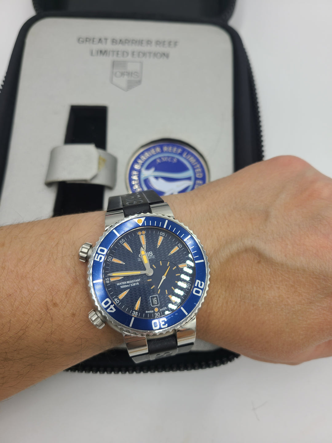 k752 Stylish Men's Great Barrier Reef Limited Edition Oris Automatic Wristwatch