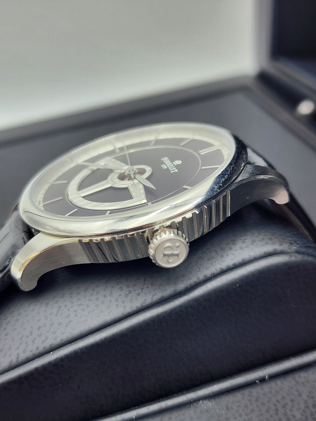 e669 Handsome Men's Automatic Double Rotor Perrelet Wristwatch with Box and Papers