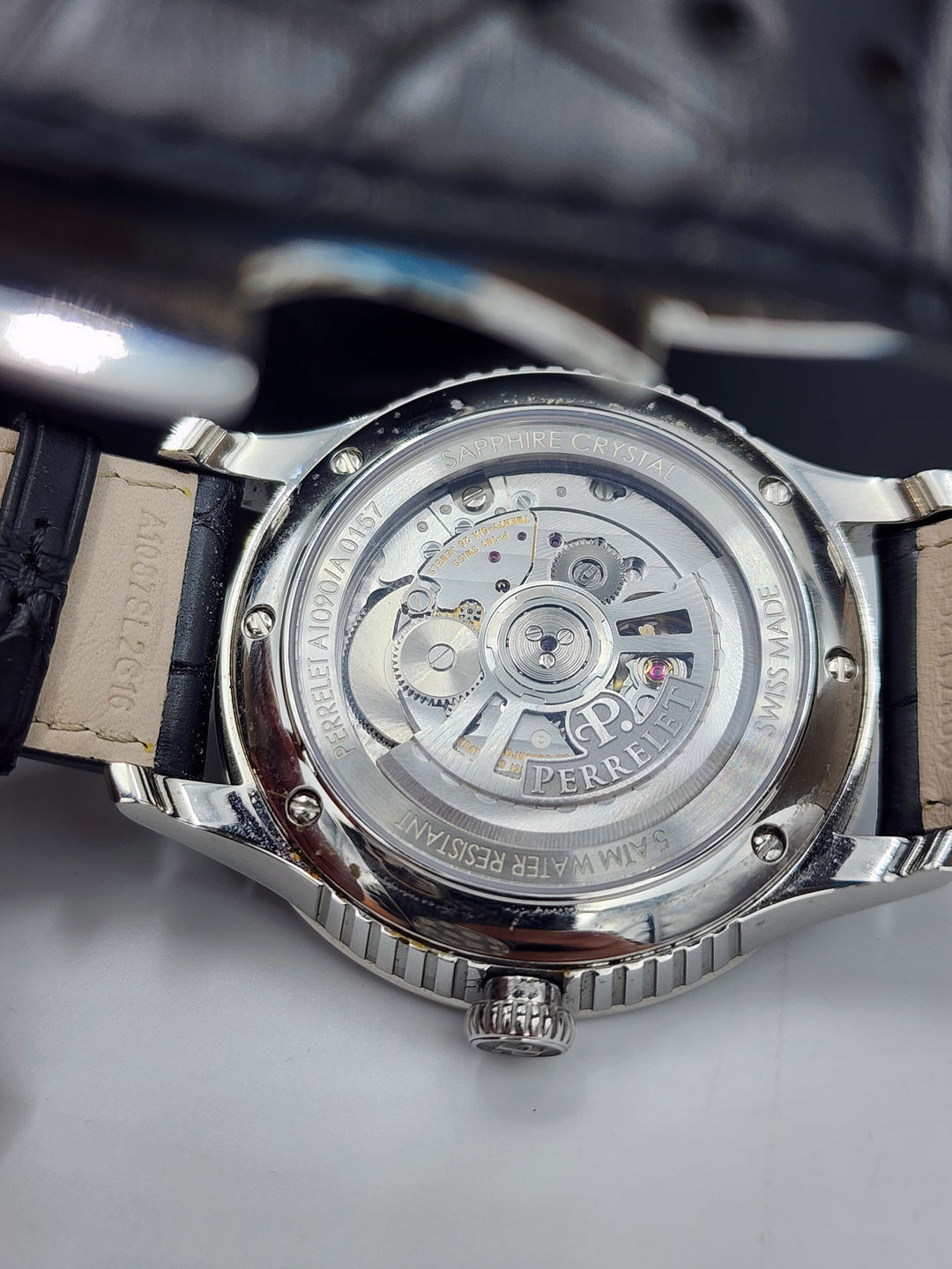 e669 Handsome Men's Automatic Double Rotor Perrelet Wristwatch with Box and Papers