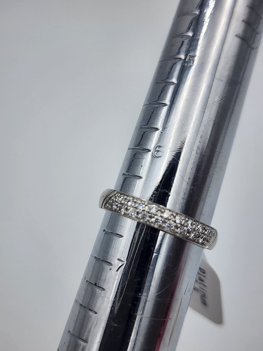 u976 Lovely Ladies Platinum Diamond Wedding Band Size 6.5