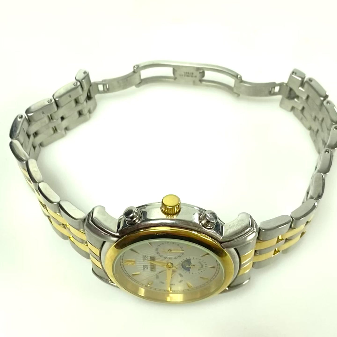 w064 Prague Men's Automatic Multi-Dial Wrist Watch Classic Two-tone Stainless