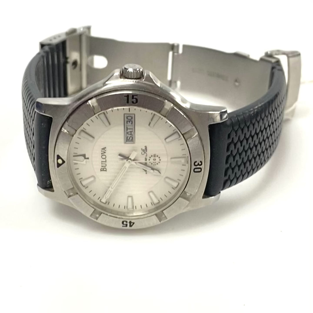 w065 Vintage Bulova Marine Star Quartz Men's Wrist Watch Model C937354 St. Steel