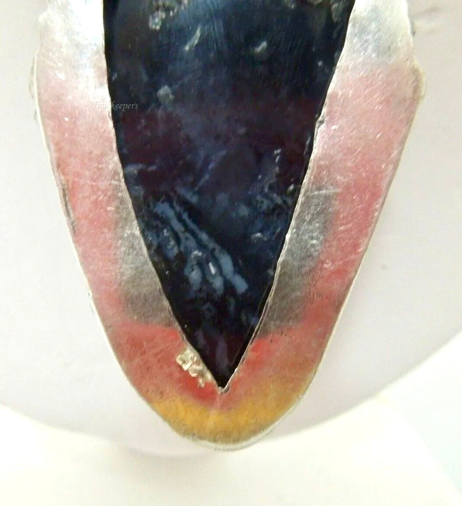 r627 Vintage Sterling Silver Multi Gemstone Necklace Sterling Silver Pendant 20"