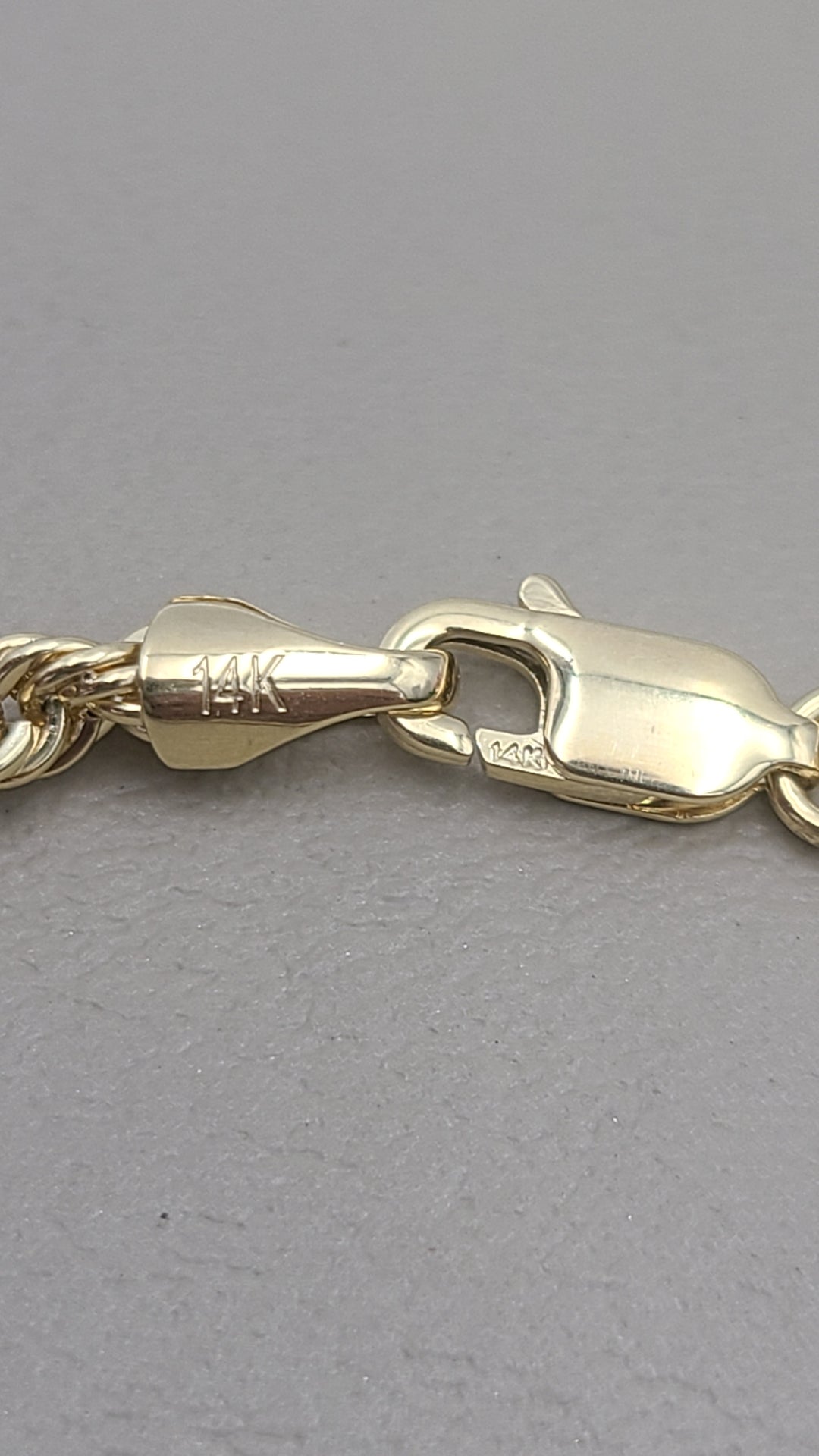 k955 Simple Unisex 14kt Yellow Gold 22" Rope Necklace