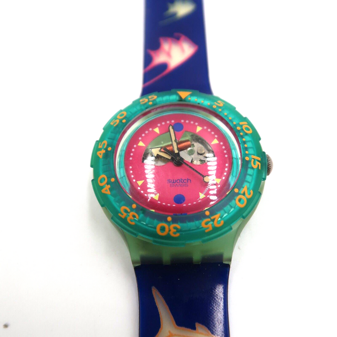 t569 Rare 1991 Swatch Scuba 200 HAPPY FISH SDN101
