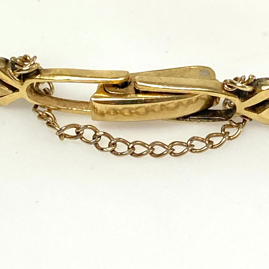 m759 Vintage 14kt Solid Yellow Gold Paul Breguette Ladies Wrist Watch Leaf-style Link Bracelet