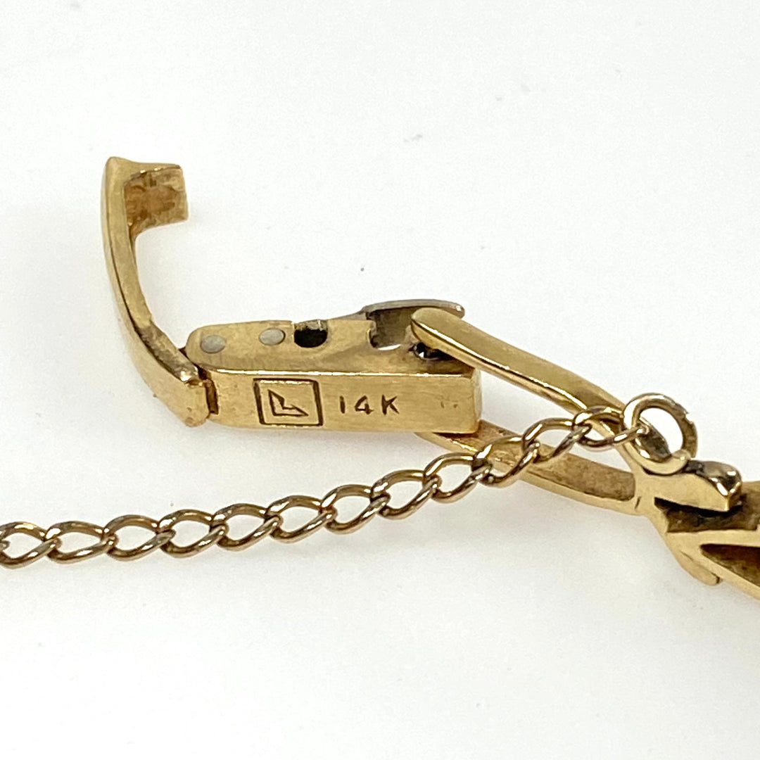 m759 Vintage 14kt Solid Yellow Gold Paul Breguette Ladies Wrist Watch Leaf-style Link Bracelet