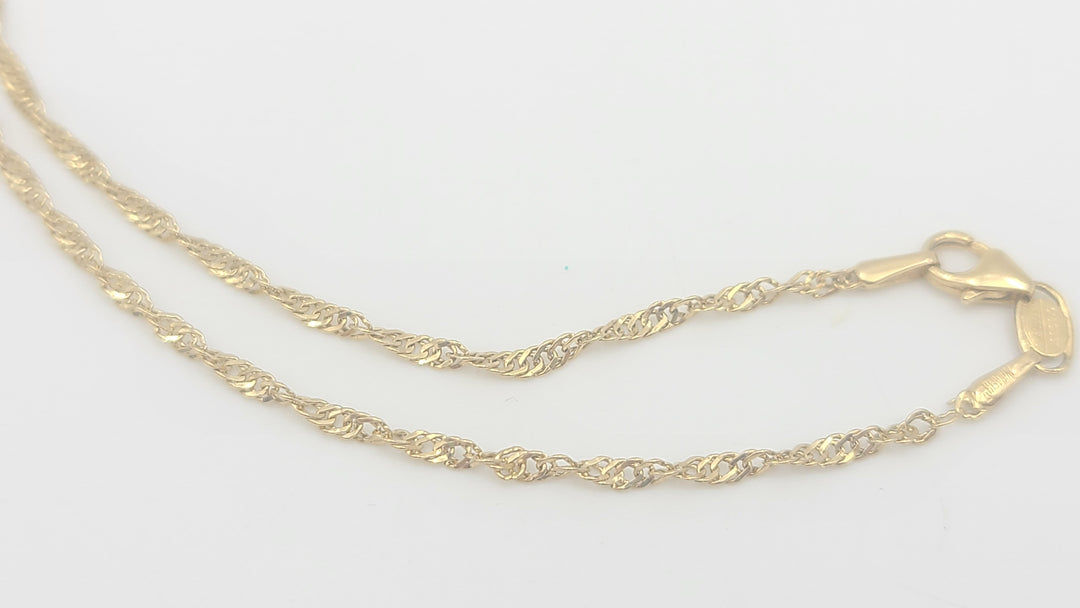 m702 Nice 25" Singapore Necklace in 14kt Yellow Gold