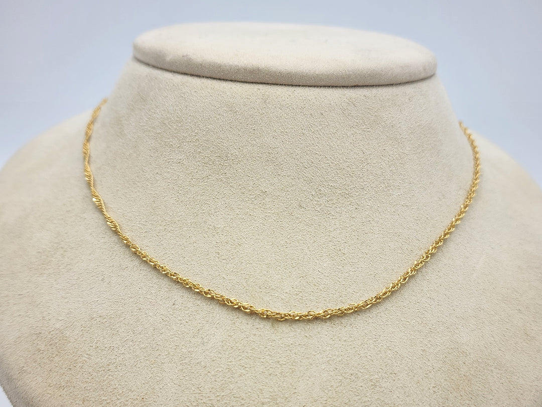 m721 Simple 18" Singapore Necklace in 14kt Yellow Gold