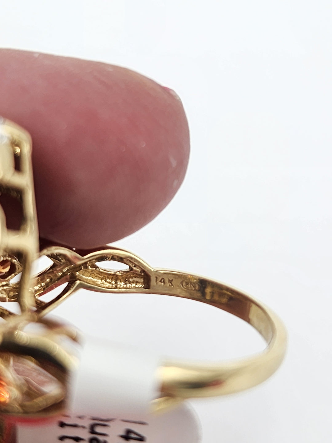 m710 Large Marquise Smoky Quartz, Citrine and Yellow Topaz Ring in 14kt Yellow Gold