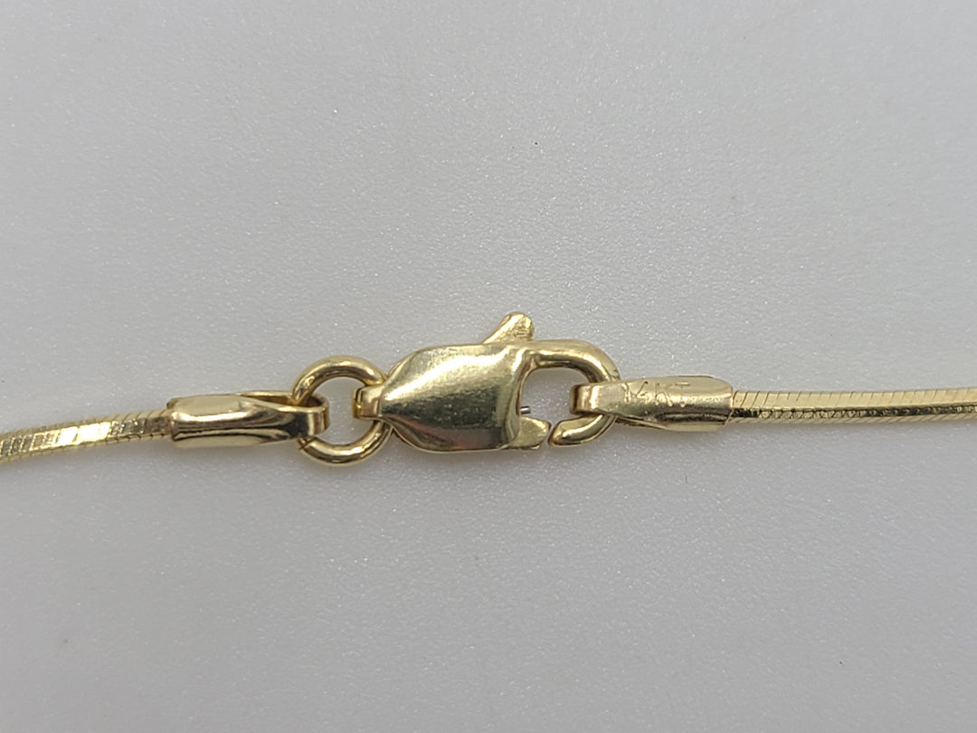 k729 Simple Unisex 14kt Yellow Gold 24" Mirrored Snake Necklace