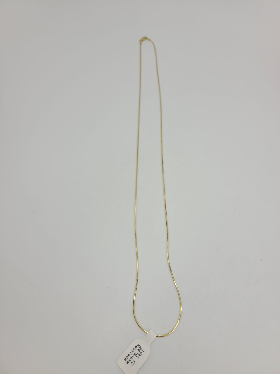 k729 Simple Unisex 14kt Yellow Gold 24" Mirrored Snake Necklace